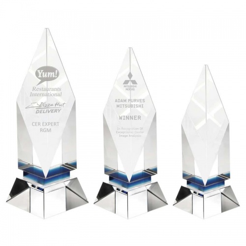 Premium Glass Trophy in Geometric Design JB1070 Awards Trophies Supplier